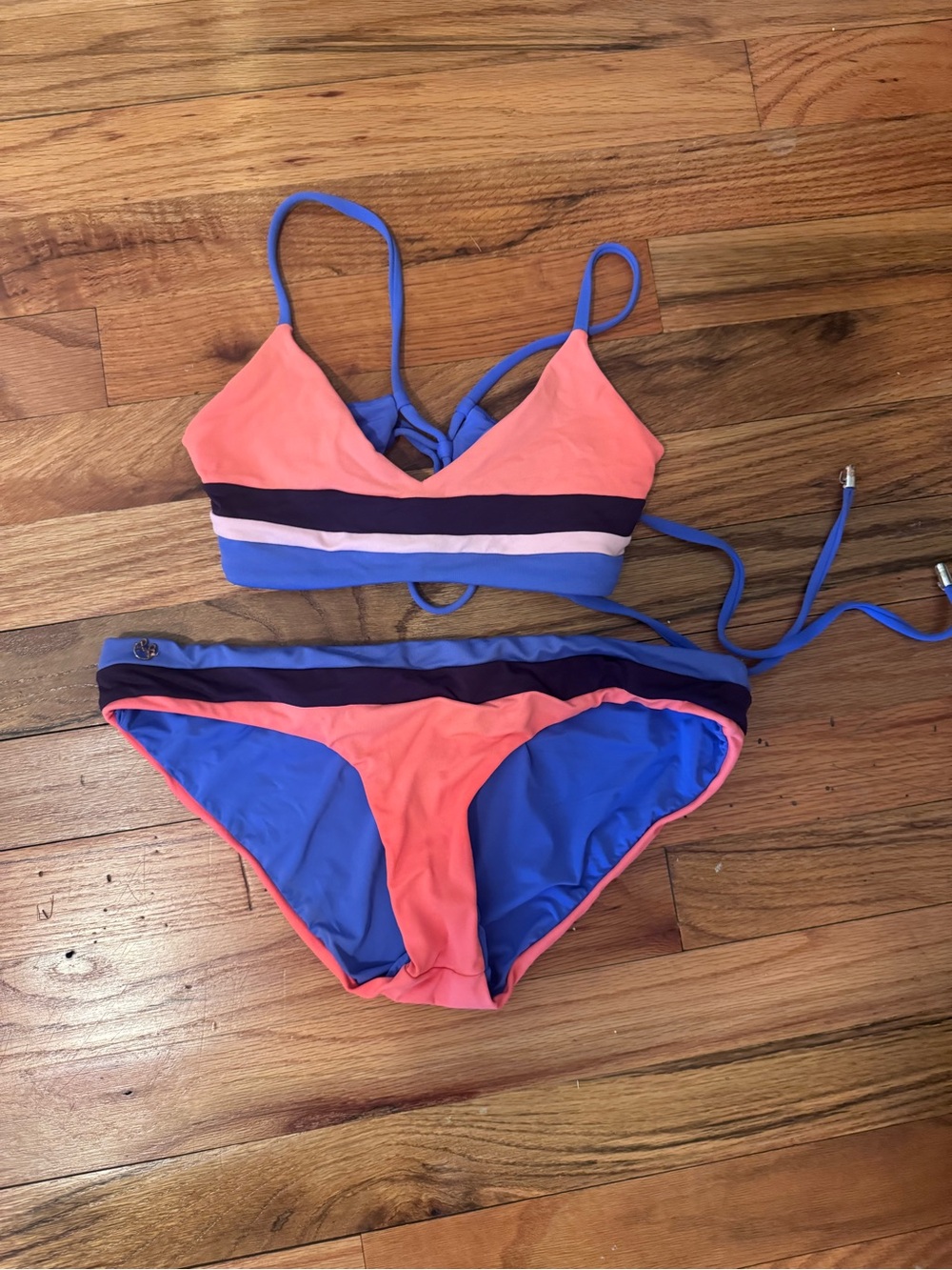 Maaji Coral, Blue & Navy Striped Bikini